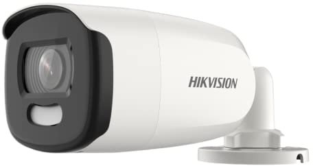 HIKVISION DS-2CE12HFT-F 5MP ColorVu | Full Time Color | 4 in 1 Smart Light | Up to 40M White Light | Motion Alert | IP67 Weatherproof Outdoor Bullet Camera for DVR, USEWELL BNC/DC