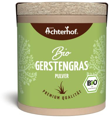Gerstengras Pulver Bio 40g | reines und natürliches Superfood in Rohkostqualität | regelmäßige Nährwertkontrollen | aus deutschem Anbau | vom Achterhof