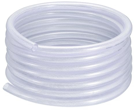sourcing karta tygslang PVC-slang med tyg 19 x 25 mm (3/4 tum x 1 tum) inre Ø x yttre Ø flätat förstärkt rör 7,6 meter rulle transparent högt tryck tryckluftsslang vattenslang
