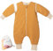 Mababu Ganzjahres Baby Schlafsack mit Füßen & abnehmbaren Ärmeln - 1.5 TOG - 100% GOTS Bio-Baumwolle - Ganzjähriger Kinderschlafsack mit Füßen- umklappbare Bündchen - Karamell, 90cm
