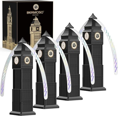 Ventilateur Anti Mouche,4 X Pliable Repellent Moustique Fan éloigner Les Mouches et Les Insectes de la Nourriture, Dîner, Pique-Nique et Barbecue,Chasse Mouche de Table pour Extérieur et Cuisines