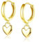 925 Sterling Silver Heart Hoop Earrings, Gold Love Drop Huggie Hoop, Cute Elegant Dangling Hypoallergenic Heart Drop Earrings for Women Girls