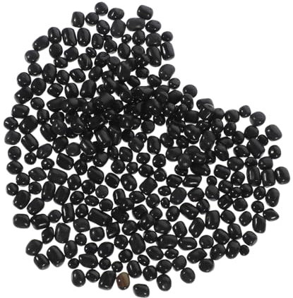 SEWOART Galets De Verre Décoratifs pour Aquarium 1 Paquet Gravier Noir pour Aquarium Roches De Rivière Roches pour Aquarium Faciles À Nettoyer