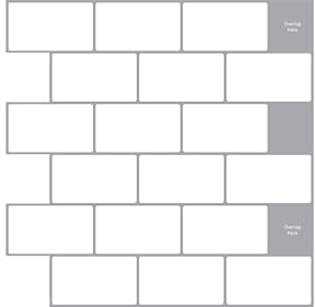 AMARA DECO - 20 Unidades Azulejos Adhesivos Cocina y Baño 30x30cm. Baldosas Adhesivas Pared con Efecto Azulejo 3D, Impermeables, Resistentes al Calor y Fáciles de Limpiar (Oxford Blanco)