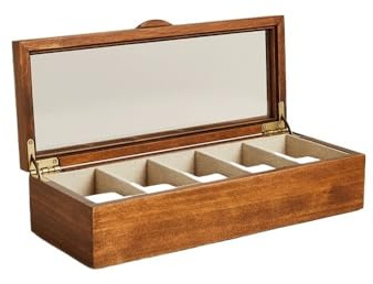 Lijiaxiuyc-101 Estuche para relojes Joyero de madera maciza, caja almacenamiento cuadrada con tapa transparente, adecuado for dormitorio, tocador for guardar joyas Maletín de viaje para relojes