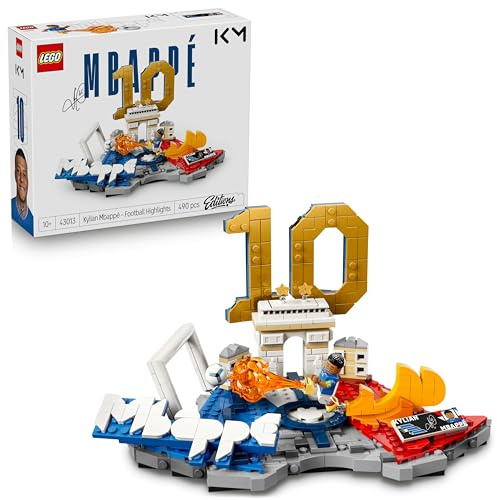 LEGO Editions Kylian Mbappé – Fußball-Highlights Spielzeug - 3D Modellbau mit Minifigur zum Sammeln - Kinderzimmer Deko - Geschenk für Jungen, Mädchen ab 10 Jahren und Erwachsene Sportfans - 43013