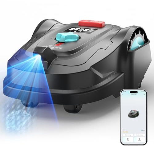 YARDCARE M800Plus Mähroboter ohne Begrenzungskabel,Max. 800 m²,GPS Positionierung+KI Vision,U-förmige Bahnen,Rasenmäher Roboter ohne Kabel mit App,automatische Aufladung, 150 Hinderniserkennungen