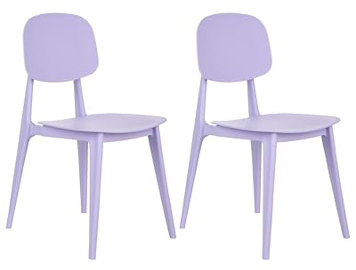 Beliani Lot de 2 Chaises de Jardin Modernes Légères et Résistantes aux Intempéries Violet Kattavia
