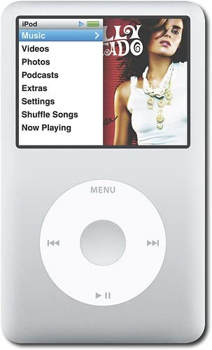 Music Player Compatible lpod Classic 7th Generation 1TB, Silver, with Accessories in White Plain Box