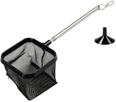 Épuisette Aquarium 3D, Carrée, Noire, Petite Épuisette avec Manche pour Aquarium, Filet 8cm de Large,pour Transfert, Capture de Poissons d'Ornement, Crevettes