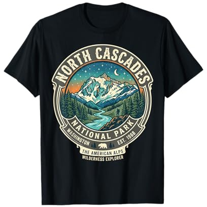 Badge Vintage North Cascades National Park Washington T-Shirt