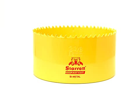 Starrett HSS Bi-Metal Hole Saw - FCH0338 Fast Cut Extra Cobalt Hole Saw - For Stainless Mild Sheet Wood Plastic Various Materials - 86mm