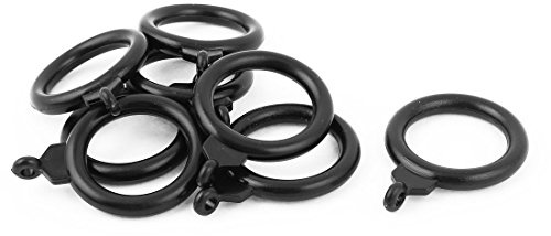 Aexit Cortina de Ventana de plástico Drapa Ducha Ducha Ojal Deslizante Ganchos Anillos (Model: X3109IIVI-3651YC) Negro 8 Piezas