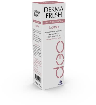 Dermafresh Pelle Sensibile, Latte Deodorante Delicato con Vitamina E, No Gas, 100 ml