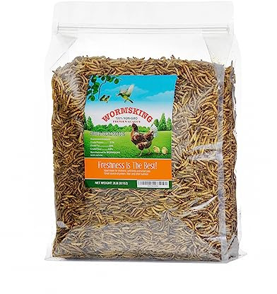 WORMSKING 2LB Dried Mealworms for Poultry, Wild Birds,Tasty Bird Food，Great Bird Watching Gift