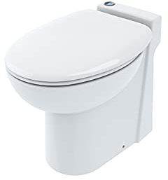 Aquacompact Start - WC Broyeur Double Chasse Économique, Abattant Frein de Chute Antibactérien, Installation Facile, Relevage 3m Vertical, 30m Horizontal, 500W, Fabrication Française, Garantie 2 Ans