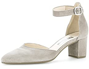 Gabor Women Court Shoes, Ladies Strappy Court Shoes,Heel Shoes,Ankle Strap,Strap Shoe,Heel Holder,Brown (Visone),38 EU / 5 UK