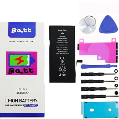 Batt® High Capacity Battery Kit for iPhones Includes All Stickers & MAGNETIC Tools (iPhone 7 Plus)