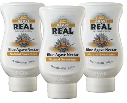 Agave Reàl Infused Exotics, Blue Agave Nectar, 16.9 FL OZ Squeezable Bottle (Pack of 3)