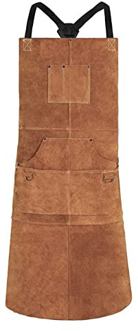 STRAFBRG Picntola Grembiule di Saldatura Resistente alla Fiamma a Fuoco, Grembiuli for Saldatura Protettiva, Grembiule da Lavoro Pesante,Versatile Uso Quotidiano