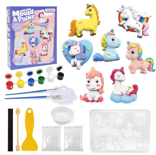 Ballery Licorne Jouet Fille Kit de Peinture,Ensembles D'artisanat de Peinture pour Enfants,Créatif Cadeau Anniversaire Noël avec Moulage de Plâtre Enfants, pour Filles 3 4 5 6 8 9 10 12 Ans