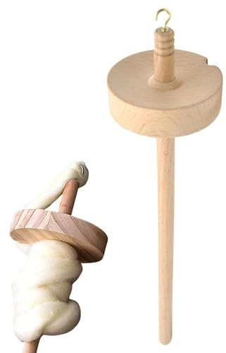 Whorl Drop Spindle – Handgjorda träpinnverktyg, lätt och hållbar | Gör-det-själv-droppspindel med skåra, garnfiberspinner, bärbar ullspindel för gör-det-själv handspindel