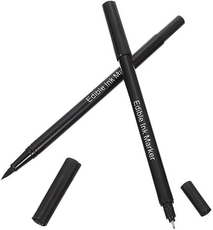 WEKADRIN 2stücke Essbare Marker Zum Backen Mit Doppelspitze Essbare Pigmentstifte Für Kekse Fondant Zuckerguss Und Marshmallows Feine Details Dekorieren