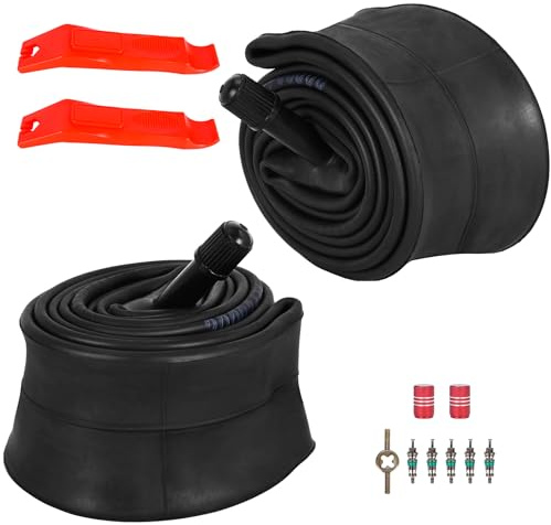 RUTU Fahrradschläuche, 18 x 1,75/2,125, 2 Stück, robuster Butylkautschuk (AV32 mm Schrader-Ventil), kompatibel mit 18 x 1,50, 1,75, 1,90, 1,95 Zoll Fahrradschläuche, Fahrradzubehör für Mountain