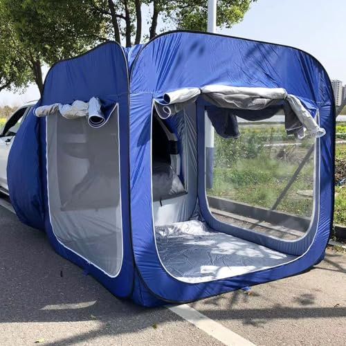 Miuxe SUV Van Car Tent 2-5 Man Dome Car Rear Hatch Tents, Driveaway Tailgate Awning, Camping Shelter Freestanding Tent, Pop-Up Family Tents for SUV or Van/Bus, Truck Vehicles