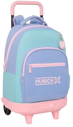 Safta MUNICH MELLOW - Mochila Grande con Ruedas, Compacta, Extraíble, Ideal para Niños de Diferentes Edades, Cómoda y Versátil, Calidad y Resistencia, 33x22x45 cm