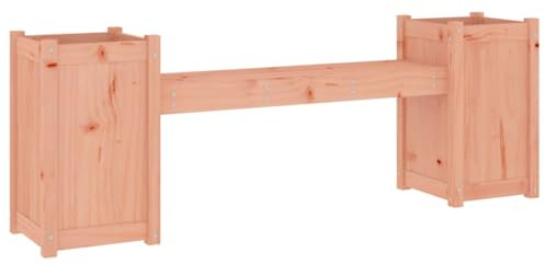 Mhdvray Douglasie - Panchina da giardino con fioriere, 180 x 36 x 63 cm, 2 in 1, per esterni, per balcone, terrazza, piccoli giardini, robusto legno massiccio, portata 110 kg