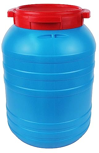 BAUSTER® Weithalsfass 30 l Sauerkrautfas Regen Fass Gepäcktonne Silagefass Camping Plastikfass, Fass aus HDPE-Kunststoff mit Deckel, Deckelfass, Spundfass, multifunktionales, Universalfass, Wasserfass