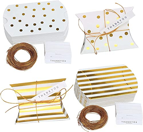 40 Stück Kissenschachtel Geschenkboxen Klein Kraftpapier Box, Faltschachtel Geschenkverpackung Box Geschenkbox Klein Geschenkschachtel,Geeignet für Geburtstag, Jubiläum, Weihnachtsfeier