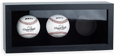 Bivitre Baseball-Vitrine für Bälle, Holzkoffer mit Acryl-Staub-UV-Abdeckung, Wandhalterung und freistehende Schattenbox für Baseball-Sammler, Erinnerungsstücke, Autogrammbälle