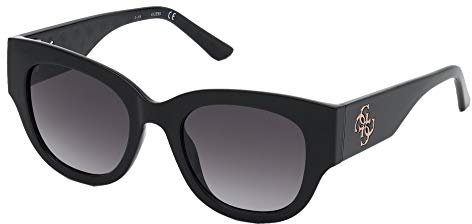 Guess GU 7680 01B Lunettes de soleil pour femme, noir brillant, 50