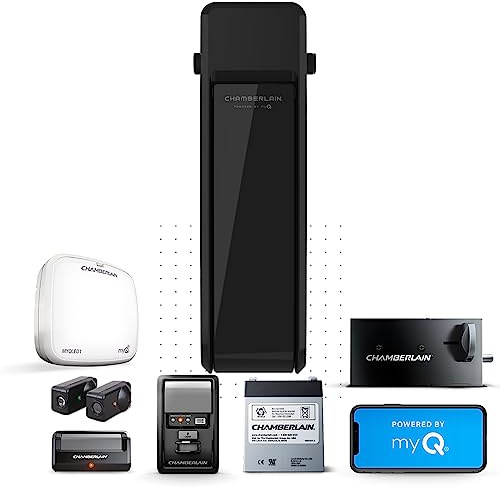 Chamberlain RJO101MC Ultra-Quiet Wall Mount Garage Door Opener with Battery Backup, myQ Smart Wi-Fi Control, LED Lighting System, Space-Saving Design for Quiet Operation