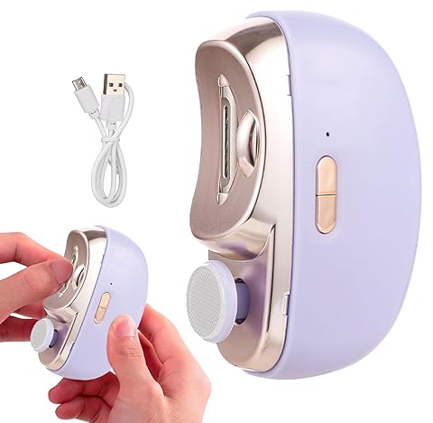 Automatischer Nagelknipser mit Licht,Elektrischer Nagelknipser,Elektrische Automatische Nagelschere,Nagelschneider Elektrisch Kinder,USB Elektrischer Nagelschneider,Baby Nagelfeile Elektrisch (Lila)