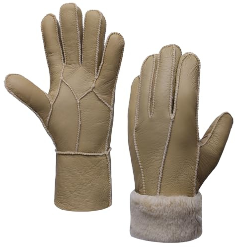 Gants en cuir pour femme,Gants chauds d'hiver avec long poignet pliable