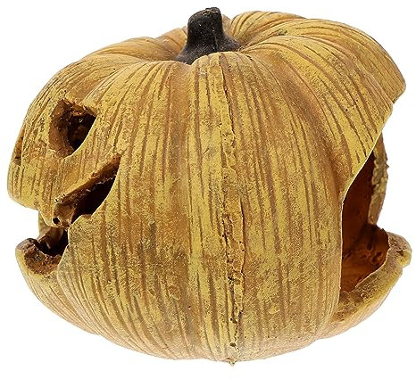 CORHAD Kürbisförmiges Reptilienversteck Aus Harz Leichte Und Kompakte Dekoration Für Terrarien Für Reptilien Und Fische Schafft Eine Natürliche Atmosphäre Im Aquarium