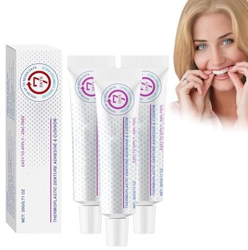 Denture Silicone Reline Kit, Thermoplastic Denture Adhesive, Adhesive for Teeth Denture (3pcs)