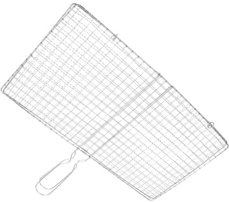 KONTONTY Porta Griglia per Pesce e Verdure in Acciaio Resistente Accessorio Portatile per Barbecue All'aperto per Pesce e Frutti di Mare