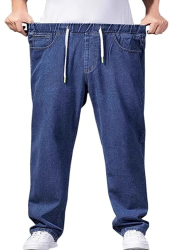SOOUICKER Baggy Jeans Herren mit Gummizug Hosen Denim Weites Bein Jogging Jeans Herren Stretch Straight Freizeithose Lang Jeansoptik Locker