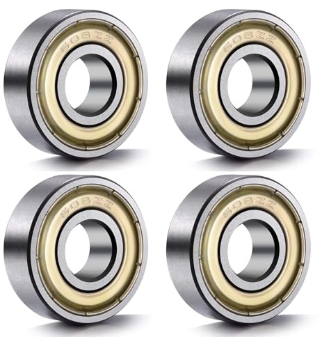 Lot de 4 roulements à billes 608ZZ pour skateboard, 8 x 22 x 7 mm, double étanchéité pour longboards, patins à roulettes, skateboards et rollers (conduite fluide à haute vitesse)