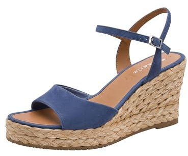 Tamaris Donna sandalo con zeppa blu 39 EU