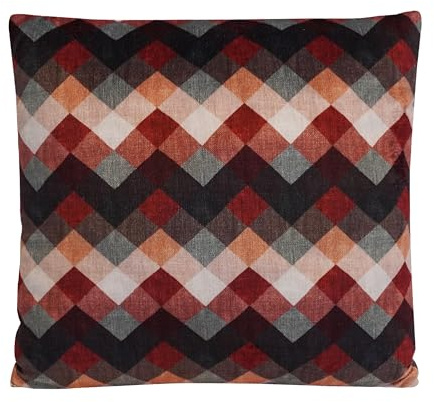 Quantum Interior by Maxland Buntes Dekokissen, weicher Samt Bezug, Sofakissen mit Füllung, farbenfroher Druck, Zierkissen ca. 45x45 cm (Zick Zack- Palina)