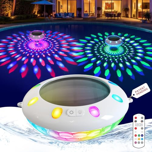 AearKing Luces Flotantes Piscina Solares, Luces para Piscina con RGB Cambio de Color, Luz Flotante Piscina con Iluminación Dinámicos, IP68 Impermeables Luz Solar Flotante Piscina Jardín - 1 Pieza