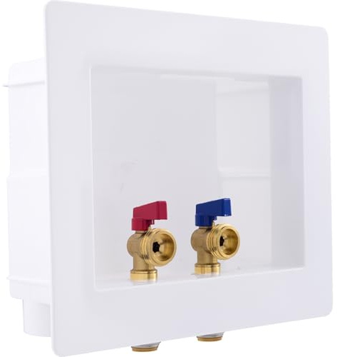 SharkBite 1/2 Inch x 3/4 Inch MHT Washing Machine Outlet Box, Push to Connect Brass Plumbing Fittings, PEX Pipe, Copper, CPVC, 24763