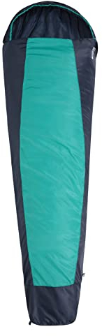 Mountain Warehouse Traveller 50 Sleeping Bag -220cmx80cmx50cm - 2 Season, Mummy Shaped Sleeping Bag - For Autumn, Camping & Travel Teal Regular Length