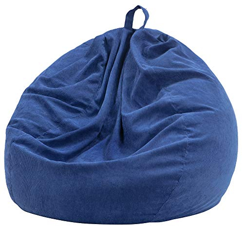 Nobildonna Funda para silla de puf (sin relleno) para niños y adultos. Puf extragrande de 300 l de almacenamiento de animales de peluche de pana suave de