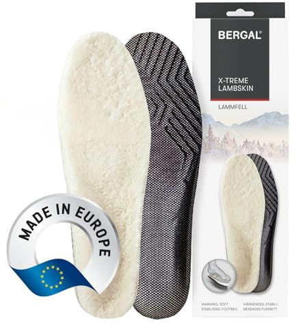 X-TREME LAMBSKIN Lammfell-Sohlen Einlegesohlen extra dick Damen und Herren anatomisch geformt Halt und Komfort Winter-Einlagen Thermosohle warm weich flauschig echtes Schaffell Schuheinlagen Gr. 41
